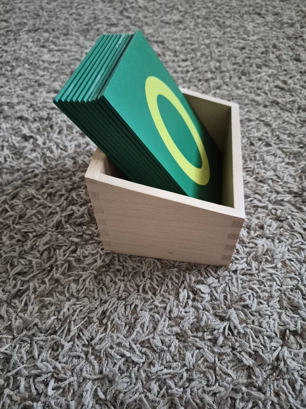 Montessori Number Cards Set - Green with Yellow Numerals (0-9)